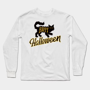 happy halloween cat halloween Long Sleeve T-Shirt